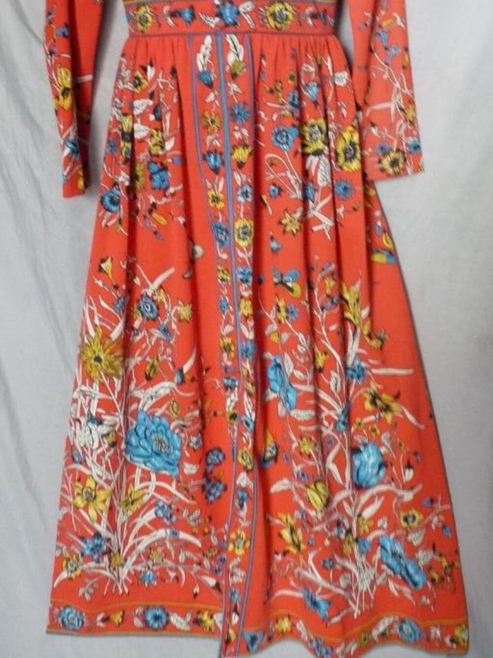 MISS SERBIN PSYCHEDELIC FLORAL VINTAGE GOWN DRESS M - Picture 2 of 7